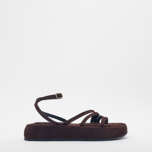 Zara Brown Strappy Sandals - Picture 4 of 6